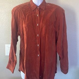 Vintage longhorn western wear blouse 💯 percent rayon Beautiful silver buttons